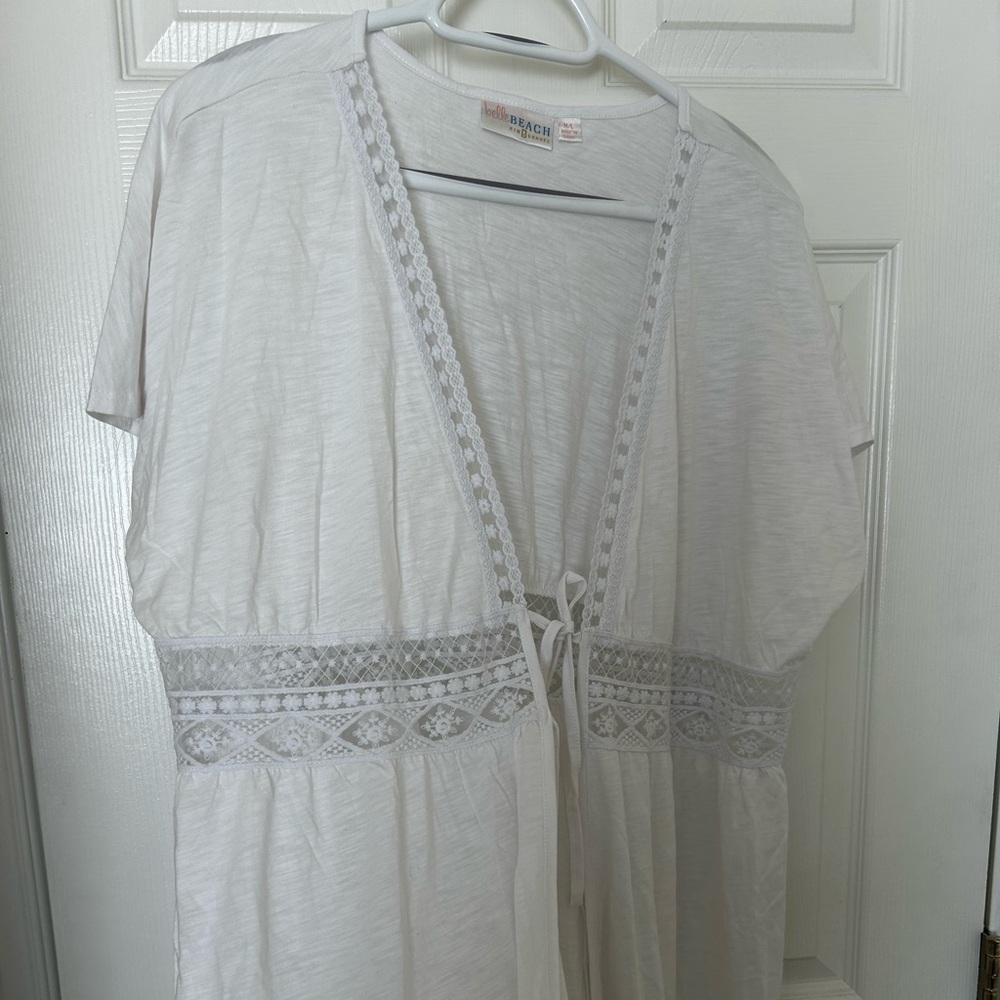 Beach coverup Belle Beach by Kim Gravel, snow white M/L, long
